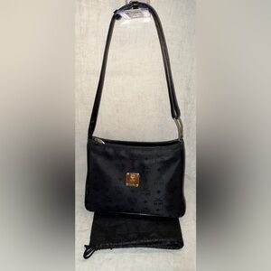 MCM Black Monogram Nylon Shoulder Bag
